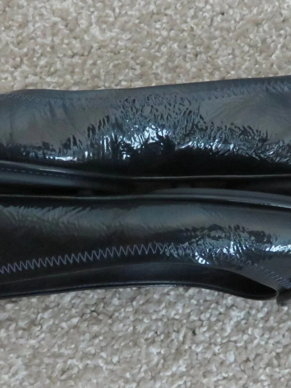 Tory Burch Navy Patent Leather Travel Ballet Flats - 7.5 M